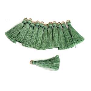 12 darabos menta zöld bojtocsomag arany gyűrűkkel, 4cm - Függönyelkötő