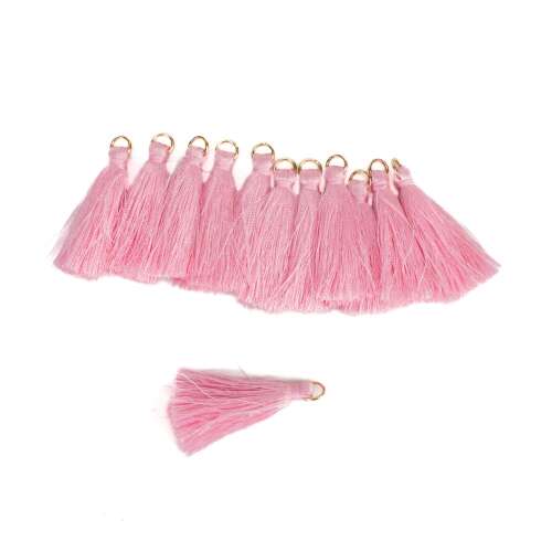 Pink Tassels, 12 pack, 4cm, for jewelry making, crafts, home decor