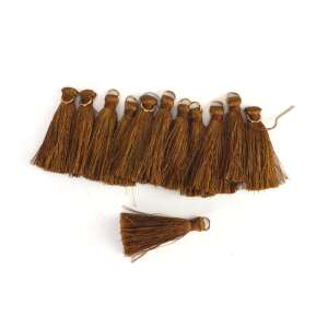 12 darabos barna rojtok arany gyűrűvel, 4cm méret - Függönyelkötő