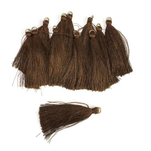 12 pack dark brown tassels, 6cm size, for jewelry making, crafts, and home decor