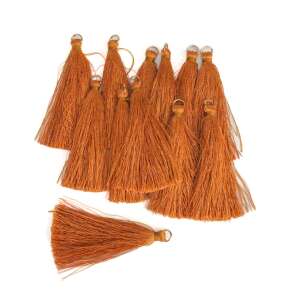 12 darabos 6cm-es barna bojtok, tökéletesek kézműveskedéshez, ékszerkészítéshez és otthoni dekorációhoz - Függönyelkötő