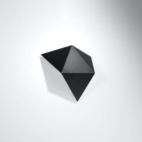 Nowoczesna czarna lampa ścienna SOLIDO, geometryczny design