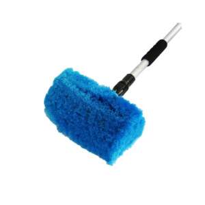 Mega Drive car wash brush with telescopic handle, blue microfiber brush head - Car wash brush
