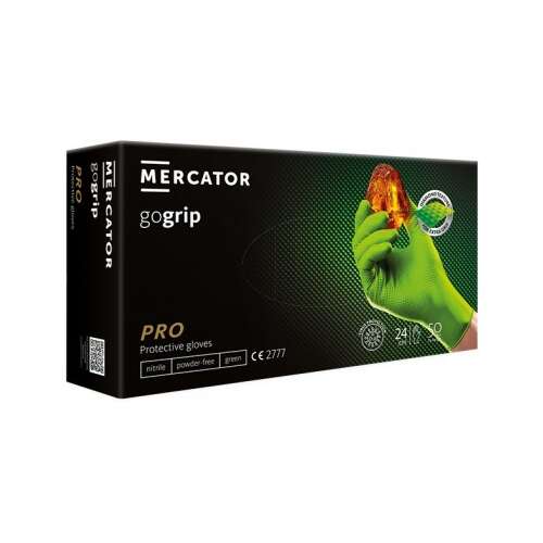 Mercator Pro GOGRIP zöld nitril kesztyű, L méret, 50 db