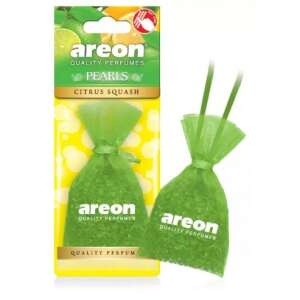 Areon Pearls Citrus Squash car air freshener, green mesh bag with beads, long lasting scent - Areon Car Air Freshener