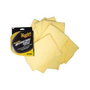 Meguiar's Supreme Shine Prosoape din Microfibră, 6 bucăți, șervețele din microfibră galbene pentru detailing auto, curățare și lustruire - Meguiars