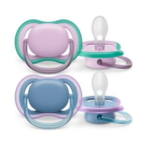 Philips AVENT Ultra Air Schnuller, neutrale Farben, 6-18 Monate, Mädchen, blau, 2er-Pack - Füttern