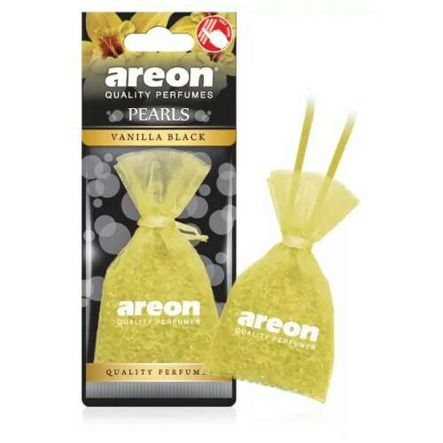 Areon Pearls Vanille Schwarz Auto-Lufterfrischer, langanhaltender Duft, hochwertiges Parfüm