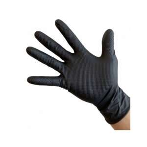 Black nitrile gloves, textured, size L - Cleaning