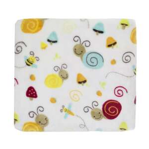 Soffi Baby puha plüss babatakaró csiga és méhecske mintával, 75x100cm - Babatakaró