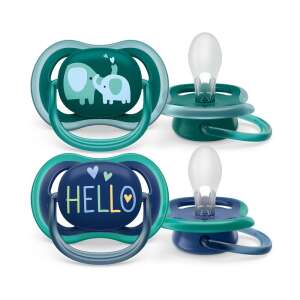Philips Avent Ultra Air pacifier with elephant design, 2 pack, for boys, 18 months and up - Babies & Toddler