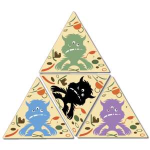 Djeco TrioMonsters card game, triangular cards with colorful monsters - Card Game