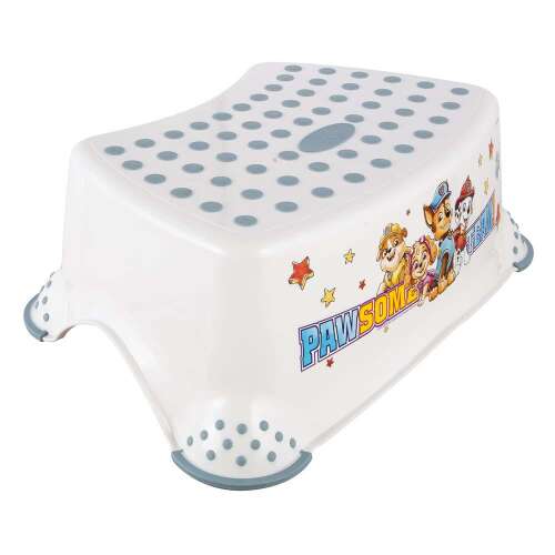 Paw Patrol step stool, white with grey dots, non-slip, up to 80kg