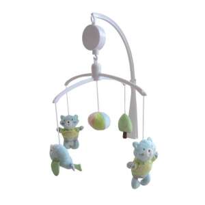 Музикална въртележка Kikkaboo с плюшени играчки - котка и делфин - Музикално въртене, прожектиране на въртене