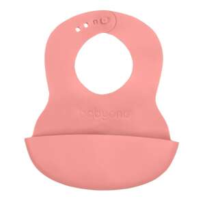 BabyOno silicone bib with food catcher, pink - Bib & Burp Cloth