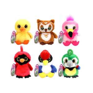 Set de 6 păsări de pluș cântătoare, inclusiv o rață, bufniță, flamingo, cardinal, pițigoi și papagal - Plușuri interactive