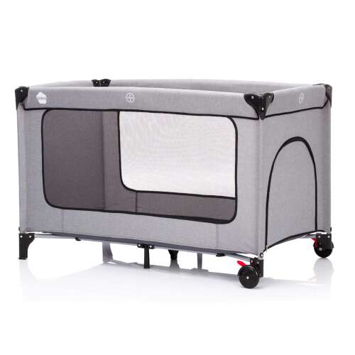 Fillikid Standard łóżeczko turystyczne, szary melanż, z kółkami, dla niemowląt i małych dzieci