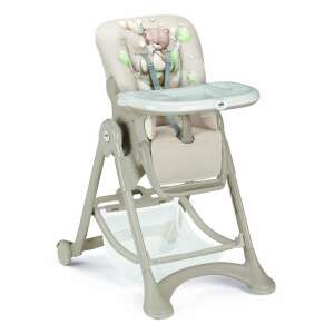 CAM Campione C261/C52 Hochstuhl mit verstellbarer Höhe und verstellbarer Rückenlehne, beige Farbe mit Teddybär-Muster - Füttern