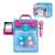 Timeless Tools Boombox karaoke machine with two microphones, pink and blue, for kids, with phone holder