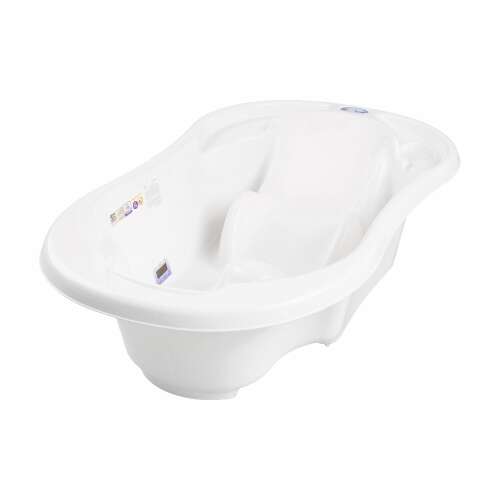 Tega 2 az 1-ben babakád, fehér, 96 cm, ergonomikus kialakítás, hőmérsékletjelzővel, újszülötteknek és kisgyermekeknek - Babakád és kádállvány