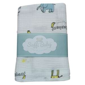 Soffi Baby muszlin takaró elefánt és zsiráf mintával, 70x90cm - Soffi Baby