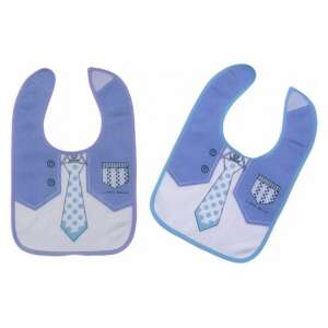 2 db kék baba előke nyakkendő mintával, Gamberritos márka - Előke, büfikendő