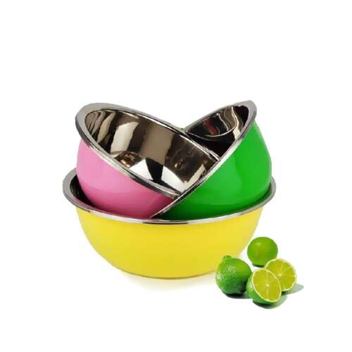 Set de 3 boluri de amestecare din oțel inoxidabil Victor colorat din 3 piese
