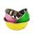 Victor 3-piece stainless steel mixing bowl set in yellow, pink, and green