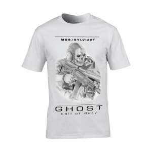 Call of Duty Ghost póló, fehér férfi póló a Call of Duty Ghost karakterével - Ghost