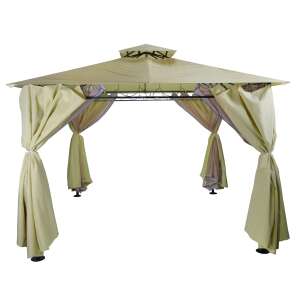 Atlanta Lux záhradný Altánok s bočnou stenou a sieťou proti komárom 2,7x3m #béžová