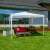Oler white garden gazebo 3x3m set up with outdoor furniture