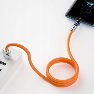Dudao 30W USB-A na Lightning kábel, 180° otočný konektor, oranžový - Káble
