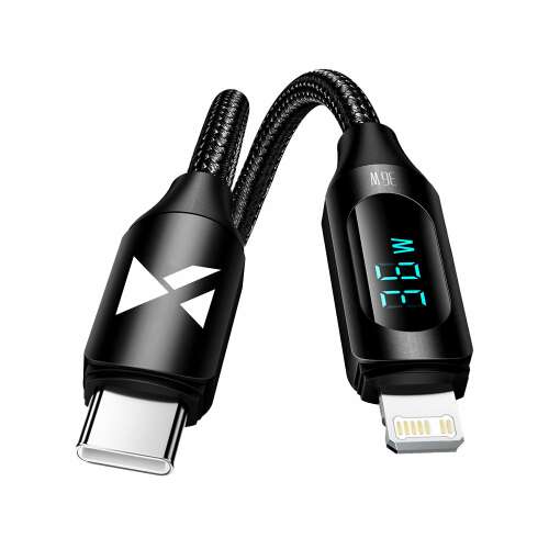 Wozinsky WUCLC1-Kabel, USB-C auf Lightning, mit LED-Anzeige, 36 W, 1 m, schwarz