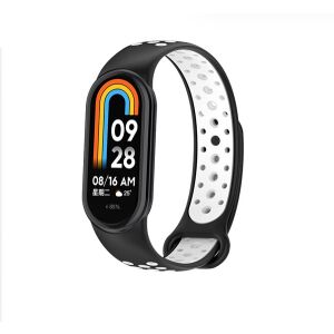 Xiaomi Mi Band 8 Szilikon Szíj - Lyukacsos - Fekete-Fehér 131448717 - Beline