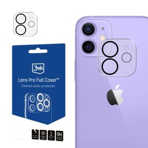 3MK iPhone 11/12 mini camera lens protector with packaging and installed view - 3MK Screen Protector