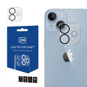 3MK Lens Pro Full Cover for iPhone 12 camera, packaging and installed on phone - 3MK Screen Protector