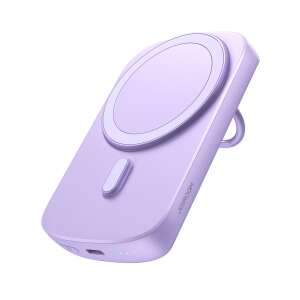 Joyroom JR-W030 6000mAh wireless power bank with MagSafe ring and stand, purple - Joyroom External Battery & Power Bank