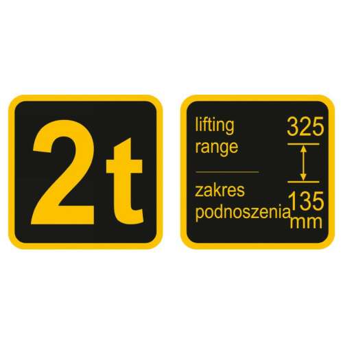 VOREL 2 tonnás hidraulikus krokodil emelő, emelő tartomány 135-325 mm