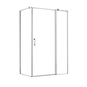 Simple 80x120 cm nyílóajtós aszimmetrikus zuhanykabin zuhanytálca nélkül 136391828 - Dom i ogród