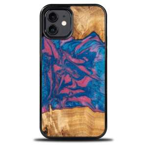 Fa és műgyanta tok iPhone 12/12 Pro Bewood Unique Vegas - Rózsaszín és kék 82856145 