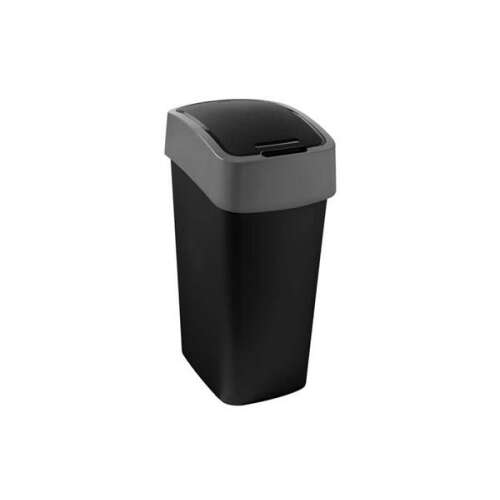 CURVER Coș de gunoi basculant, 45 litri, CURVER "Pacific flip bin", negru/argintiu