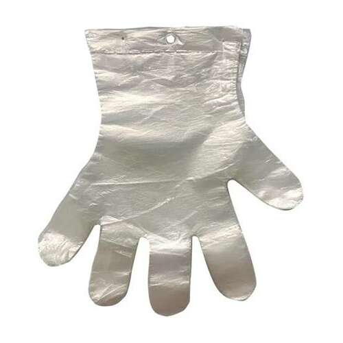 Fóliové rukavice, jednorazové, s otvorom na háčik, veľkosť L