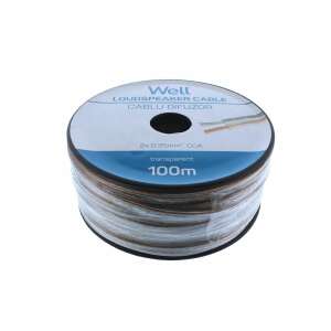 Well LSP-CCA0.35TT-100-WL 2x0,35mm² Átlátszó Hangszórókábel 100m - Hangszóró kábel