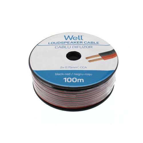 Well LSP-CCA0.75BR-100-WL Hangszóró kábel fekete / piros 2x0,75mm²