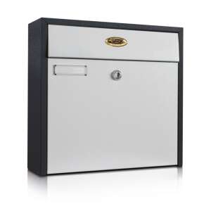 Kültéri Fekvő Bicolor mailbox, white and black, with lock and nameplate - Nonbrand Mailbox