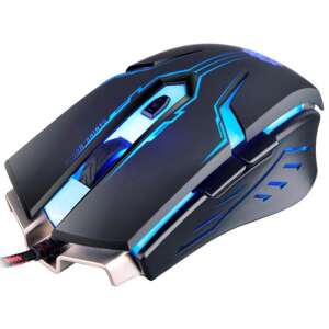 Rebeltec Hunter 2 2400DPI vezetékes optikai gamer egér, fekete, ferde nézet - Rebeltec