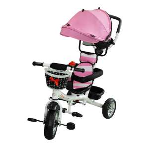 Pepita Funny Tricikli kosárral és csengővel #rózsaszín 57869662 Triciklik - Fék