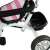 Pepita Little One trike with pink canopy, parent handle, basket and bell, close-up detail of the rear basket