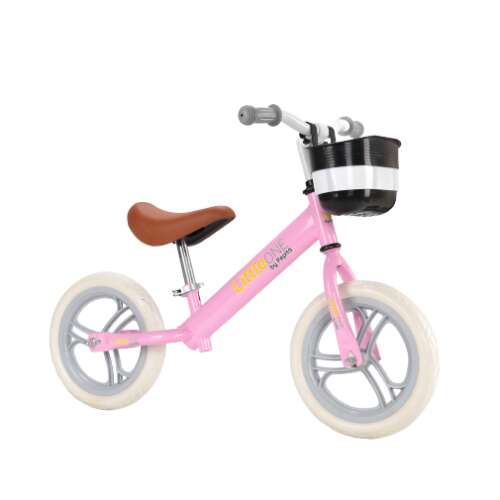 Bicicleta de alergare cu roti de 12 si cadru metalic LittleONE by Pepita #roz-alb 32838654