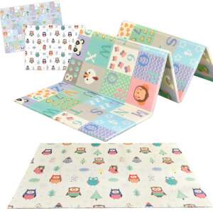 NiceKids składana mata do zabawy XPE kz0800 - Sowa i ABC (200x150cm) kz0801